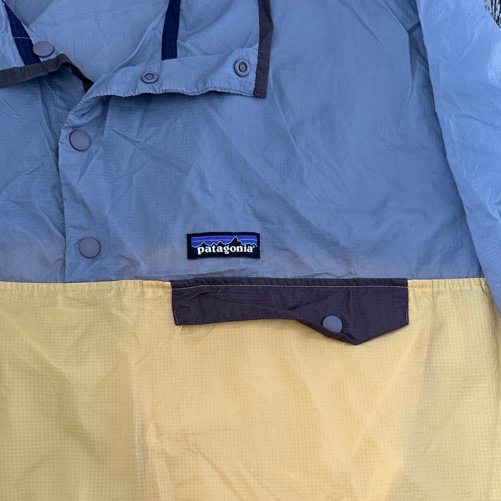 Patagonia Gray and Yellow Houdini Snap Pullover Nylon Windbreaker - Picture 4 of 11